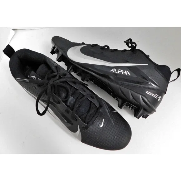 Nike Alpha Menace 4 Varsity Football Cleats Black SilverFN0027-002 sz 13